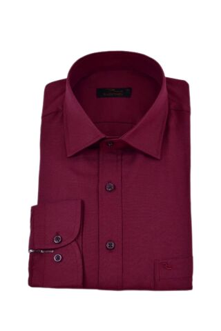 Erkek Klasik Tek Cepli Uzun Kol Gömlek BGL-ST04335 BORDO - S