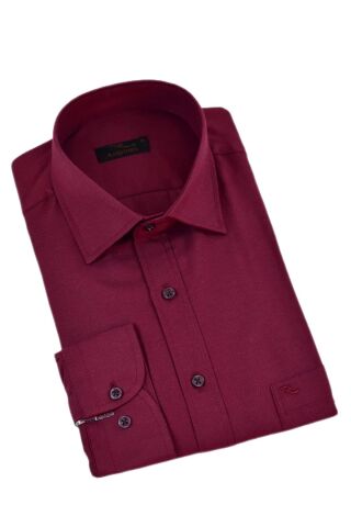 Erkek Klasik Tek Cepli Uzun Kol Gömlek BGL-ST04335 BORDO - S