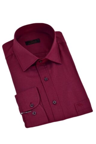 Erkek Klasik Tek Cepli Uzun Kol Gömlek BGL-ST04335 BORDO - S