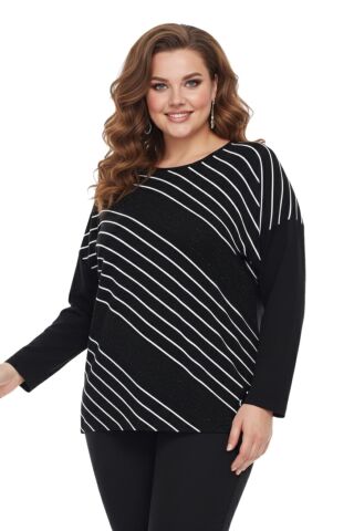 Kadın Siyah Sıfır Yaka Taşlı Bluz BGL-ST05157 SİYAH - 2XL