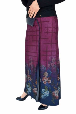 Kadın Uzun Etek Deri Kombinli BGLSZ16K206