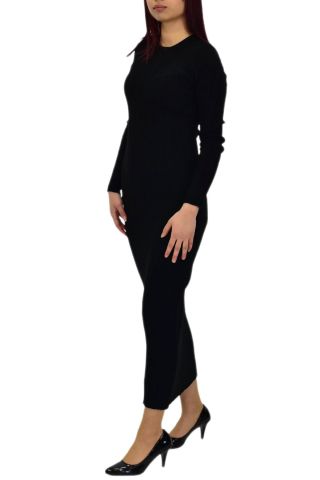 Kadın Triko Fitilli  Vücuda Oturan Uzun Kollu Elbise BGL-ST04210