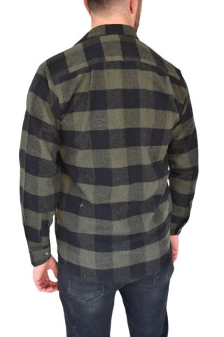 Erkek Oduncu Çift Cep Kapaklı Regular Fit Gömlek BGL-ST02338 HAKİ - S