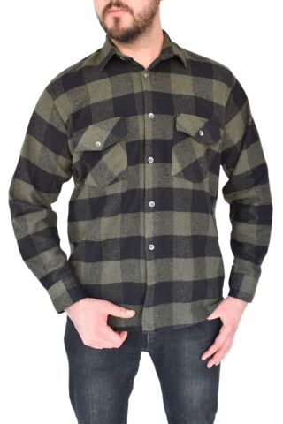 Erkek Oduncu Çift Cep Kapaklı Regular Fit Gömlek BGL-ST02338 HAKİ - S