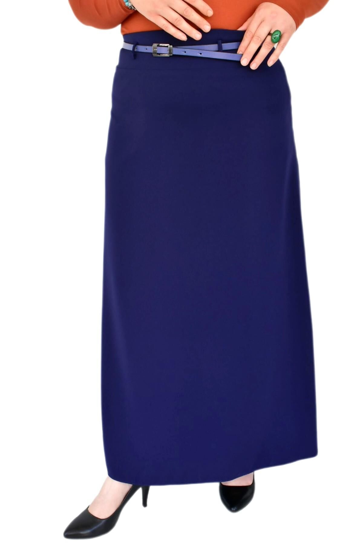 Kadın Uzun Çan Etek BGL-ST02972 LACİVERT - 50