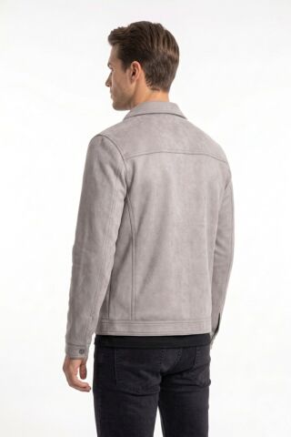 Erkek Siyah Regular Fit Mevsimlik Süet Spor Mont BGL-ST05437 GRİ - 2XL