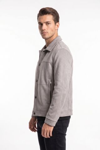 Erkek Siyah Regular Fit Mevsimlik Süet Spor Mont BGL-ST05437 GRİ - 2XL