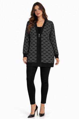 Kadın Anne Süet Desenli Hırka BGL-ST05322