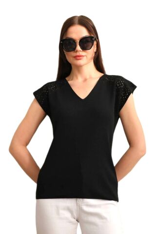 Kadın Triko V Yaka Omuz Ajurlu Askılı Atlet 12719 BGL-ST04219