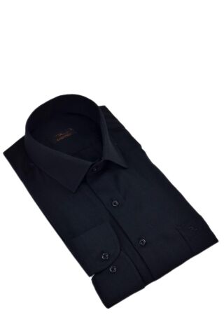 Erkek Klasik Tek Cepli Uzun Kol Gömlek BGL-ST04335 SİYAH - 2XL