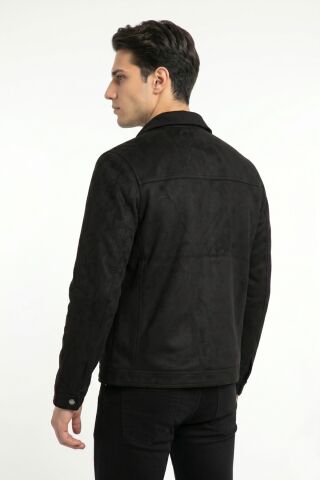 Erkek Siyah Regular Fit Mevsimlik Süet Spor Mont BGL-ST05437 SİYAH - L