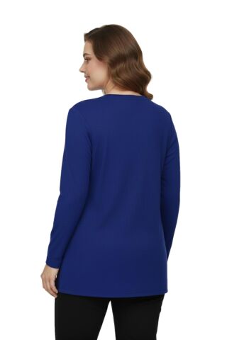 Kadın Önü Nakışlı Bluz BGL-ST05089 İNDİGO - 44