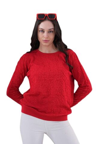 Kadın Bisiklet Yaka Büzgülü Kazak 12833 BGL-ST04228 LACİVERT - M/L
