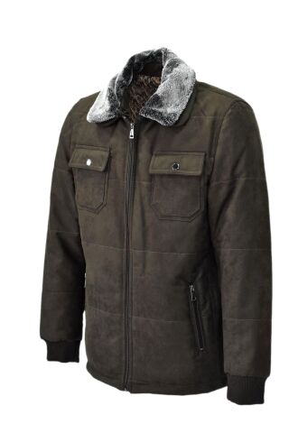 Erkek Spor Peluş Yaka Süet Mont 3126 BGL-ST03996 A.KAHVE - XL