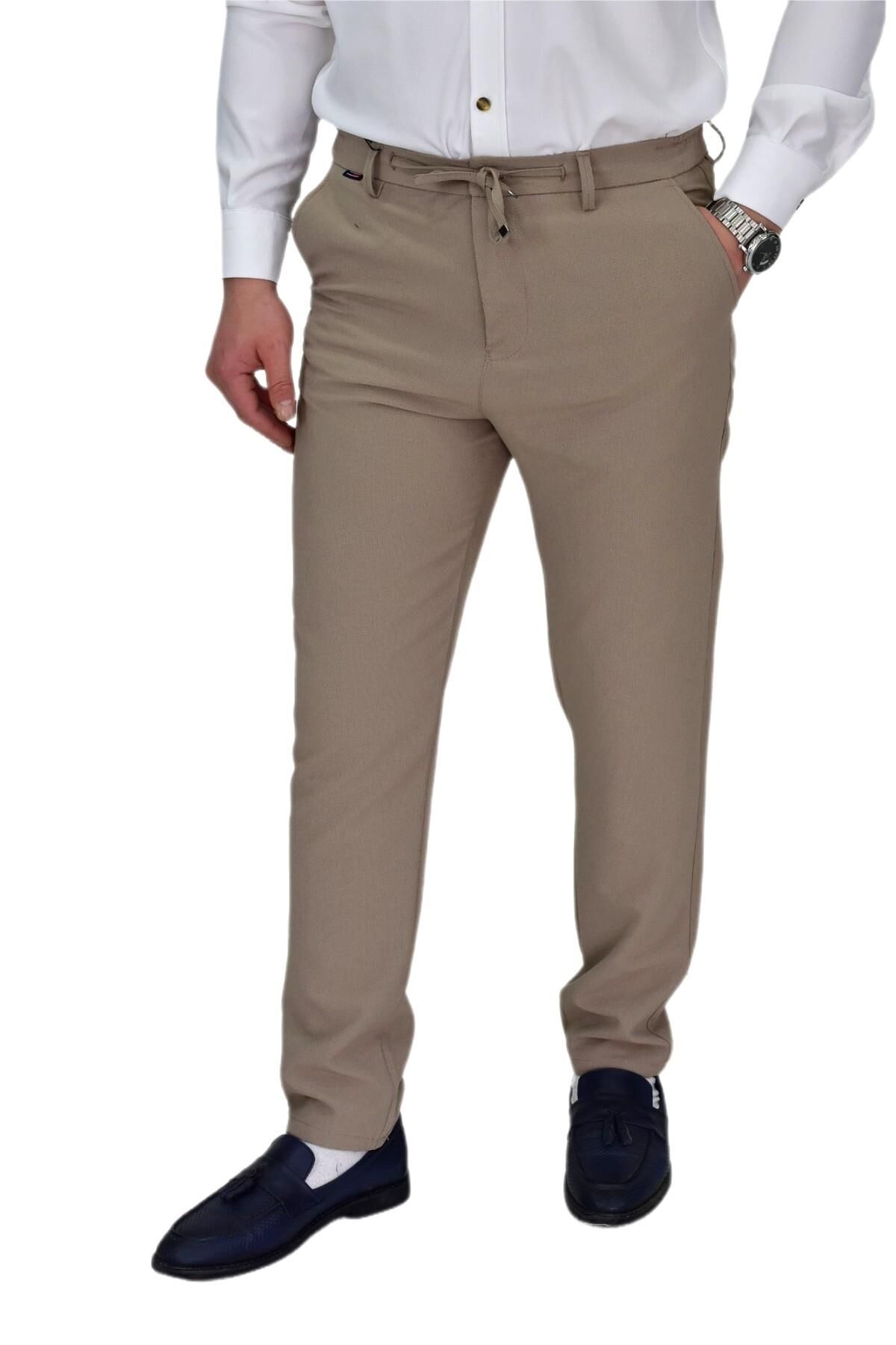 Erkek Beli Lastikli Jogger Pantolon Regular Fit BGL-ST04329 BEJ - 38