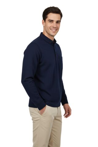 Erkek Gömlek Yaka Jakarlı Cepli Regular Fit Sweatshirt BGL-ST04957 BEJ - 3XL