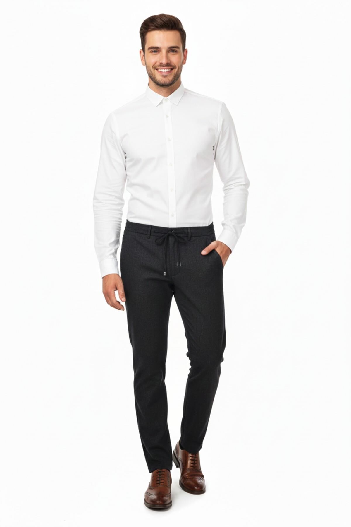 Erkek Kışlık Jogger Regular Fit Pantolon 1256 BGL-ST04973 ANTRASİT - 36