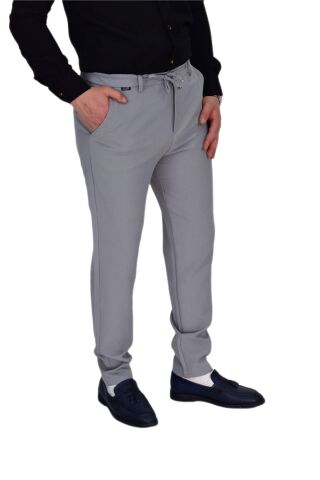 Erkek Beli Lastikli Jogger Pantolon Regular Fit BGL-ST04329 GRİ - 36