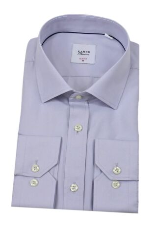 Erkek Slim Fitt Uzun Kol Kulplu Gömlek 2396 BGL-ST04379 A.GRİ - XL