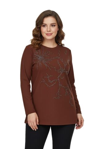 Kadın Önü Nakışlı Bluz BGL-ST05089 TABA - 44