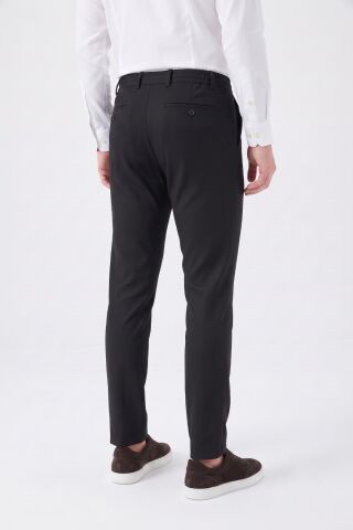 Erkek Regular Kalıp Jogger Pantolon Armürlü Kumaş BGL-ST05633 SİYAH - 44