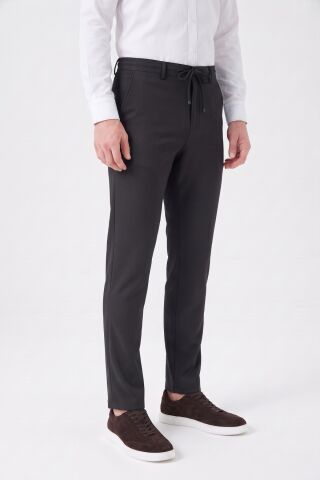 Erkek Regular Kalıp Jogger Pantolon Armürlü Kumaş BGL-ST05633 SİYAH - 48