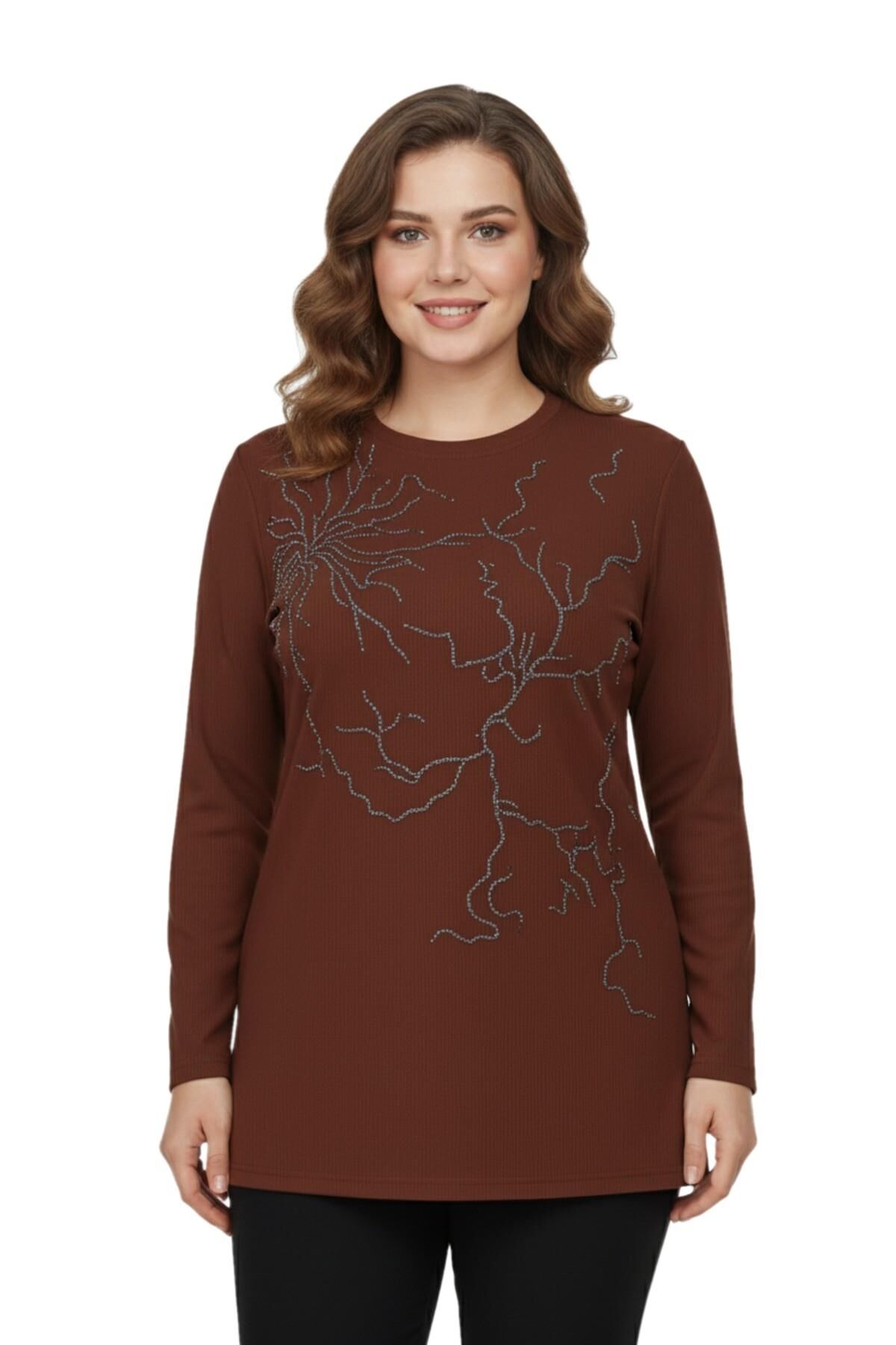 Kadın Önü Nakışlı Bluz BGL-ST05089 TABA - 52