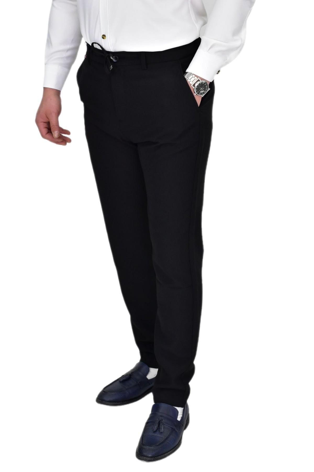 Erkek Beli Lastikli Jogger Pantolon Regular Fit BGL-ST04329 SİYAH - 33/34