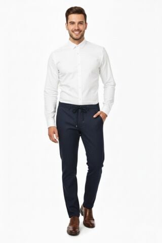 Erkek Kışlık Jogger Regular Fit Pantolon 1256 BGL-ST04973 LACİVERT - 38