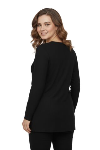 Kadın Önü Nakışlı Bluz BGL-ST05089 SİYAH - 50