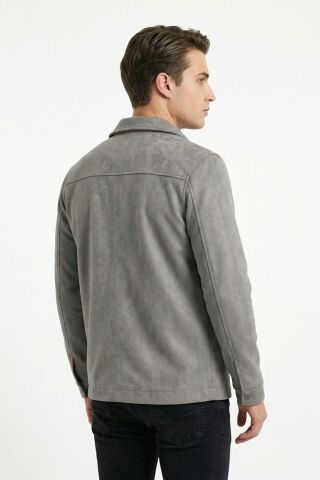 Erkek Siyah Regular Fit Mevsimlik Süet Spor Mont BGL-ST05436 FÜME - 2XL