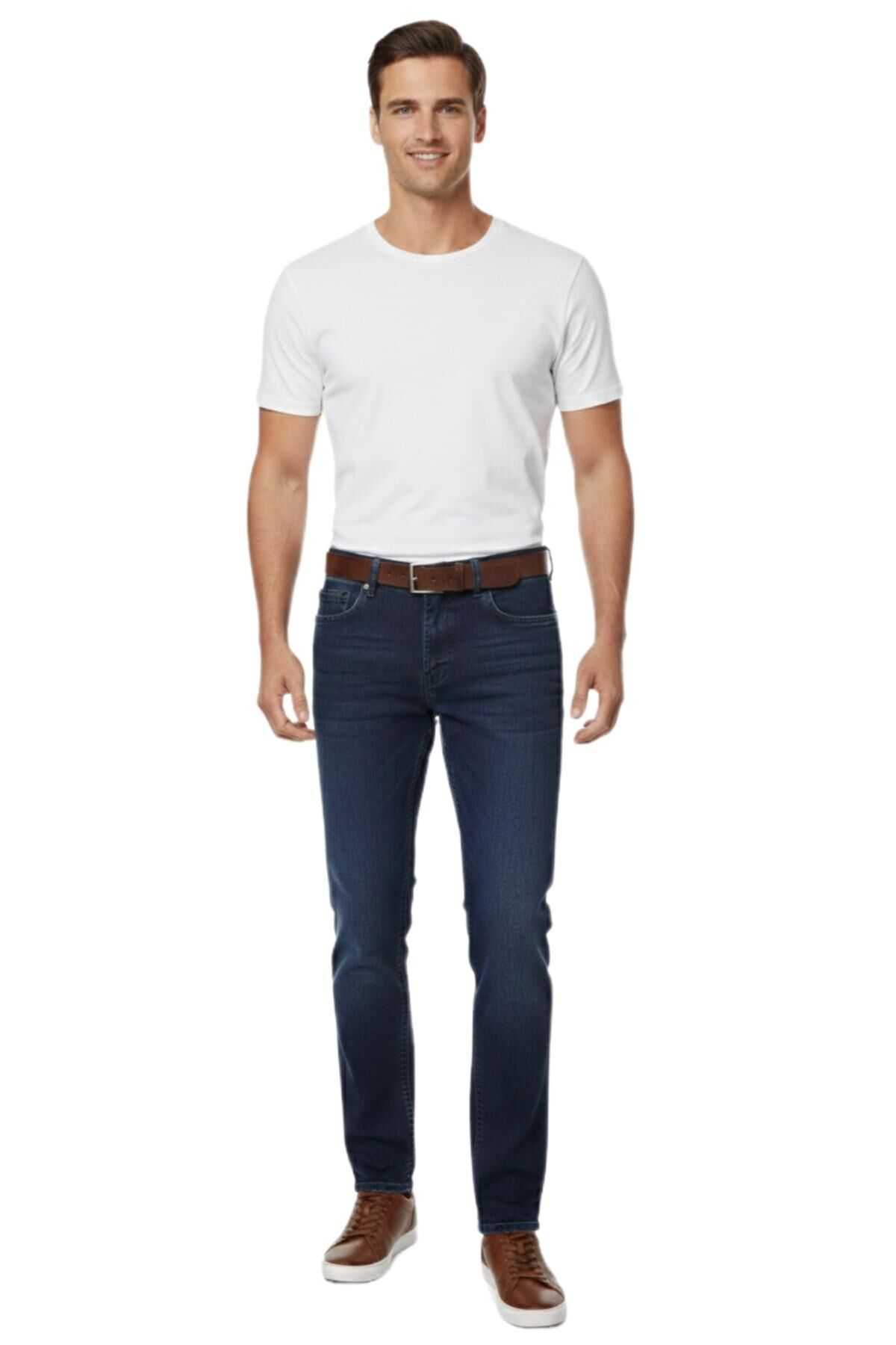 Erkek Comfort  Fit Jeans Pantolon 1601 BGL-ST04969 A.LACİVERT - 30