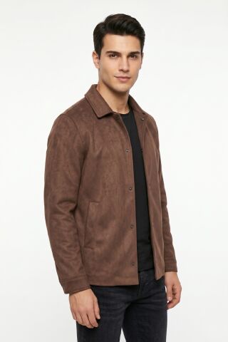 Erkek Siyah Regular Fit Mevsimlik Süet Spor Mont BGL-ST05436 KAHVE - M