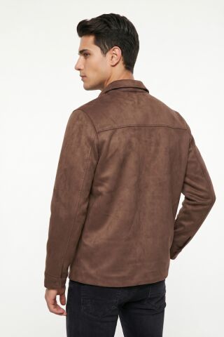 Erkek Siyah Regular Fit Mevsimlik Süet Spor Mont BGL-ST05436 KAHVE - M