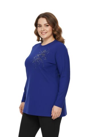 Kadın Önü Nakışlı Bluz BGL-ST05090 İNDİGO - 44