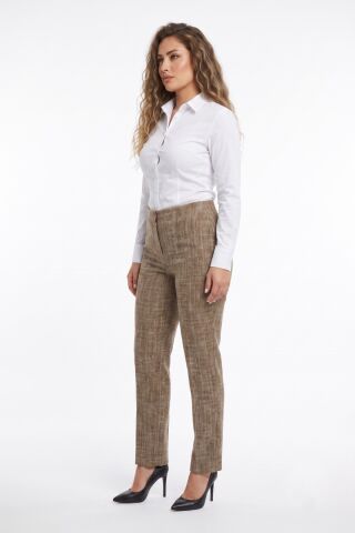 Kadın Hasır Dokuma Kumaş Pantolon BGL-ST01355