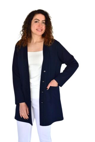Kadın Anne Mevsimlik Düğmeli Cepli Hırka BGL-ST04313 MÜRDÜM - 50