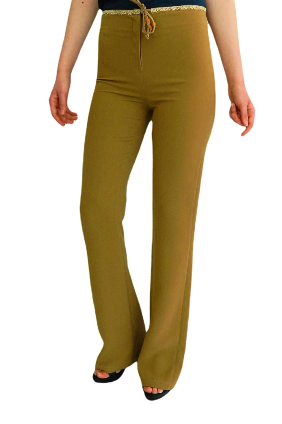 Kadın Kumaş Pantolon Normal Bel Klasik BGL-ST01356 CAMEL - 42