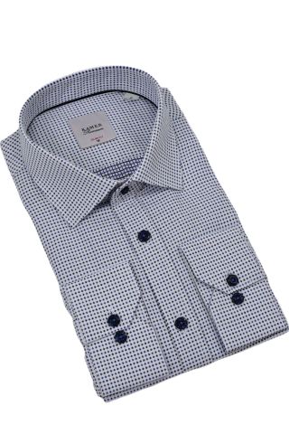 Erkek Puantiyeli Slim Fitt Uzun Kol Gömlek 2380 BGL-ST04375