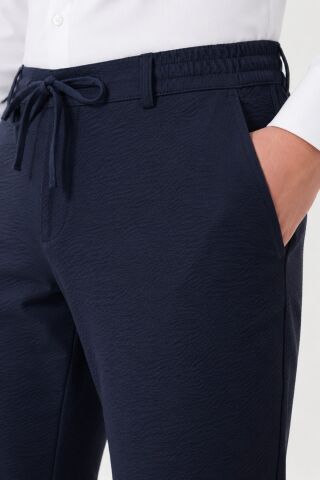 Erkek Regular Kalıp Jogger Pantolon Gofre Kumaş BGL-ST05632 LACİVERT - 38