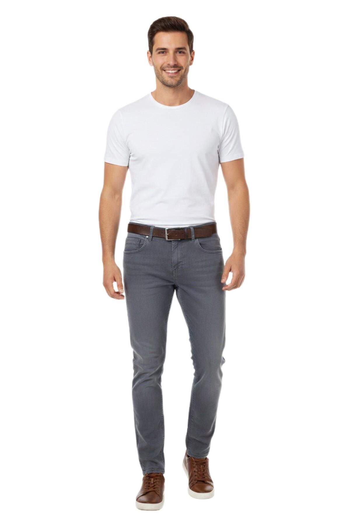 Erkek Comfort  Fit Jeans Pantolon 1601 BGL-ST04969 GRİ - 33/34