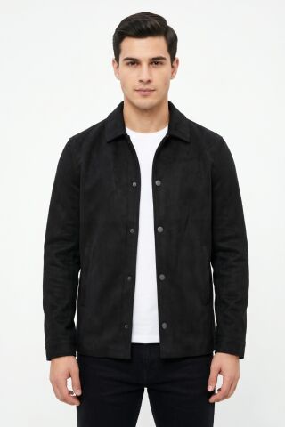 Erkek Siyah Regular Fit Mevsimlik Süet Spor Mont BGL-ST05436 SİYAH - 2XL