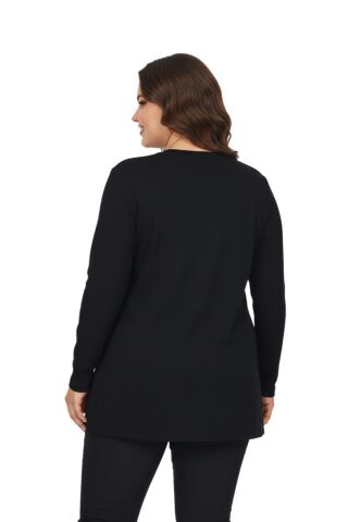 Kadın Önü Nakışlı Bluz BGL-ST05090 SİYAH - 48