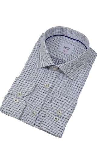 Erkek Puantiyeli Slim Fitt Uzun Kol Gömlek 2380 BGL-ST04375 GRİ - XL