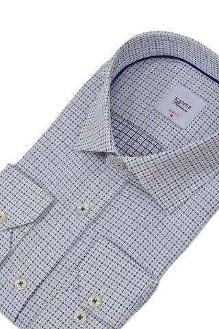 Erkek Puantiyeli Slim Fitt Uzun Kol Gömlek 2380 BGL-ST04375 GRİ - XL