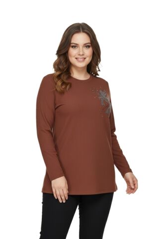 Kadın Önü Nakışlı Bluz BGL-ST05090 TABA - 40