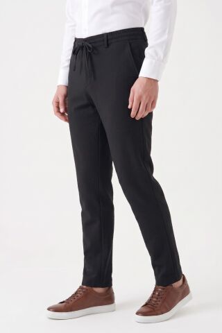 Erkek Regular Kalıp Jogger Pantolon Gofre Kumaş BGL-ST05632 SİYAH - 38