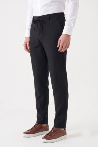 Erkek Regular Kalıp Jogger Pantolon Gofre Kumaş BGL-ST05632 SİYAH - 38