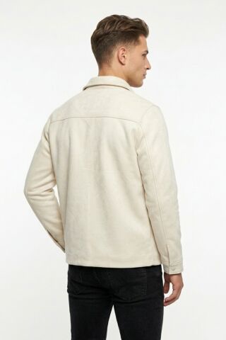 Erkek Siyah Regular Fit Mevsimlik Süet Spor Mont BGL-ST05436 TAŞ - L