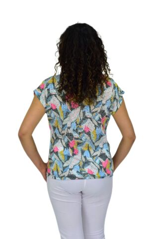 Kadın Kısa Kol Baskılı Bluz BGL-ST04704